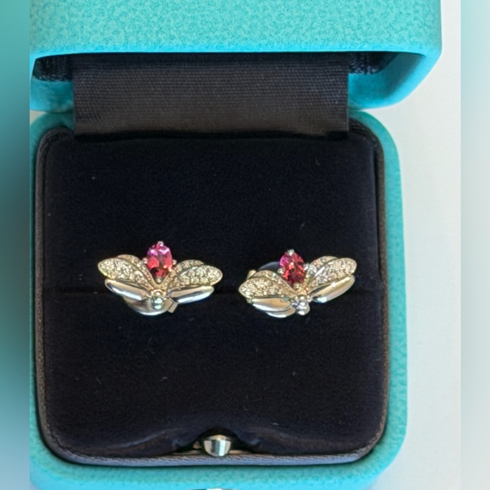 Tiffany & Co. Platinum, rubbellites & Diamonds earrings!